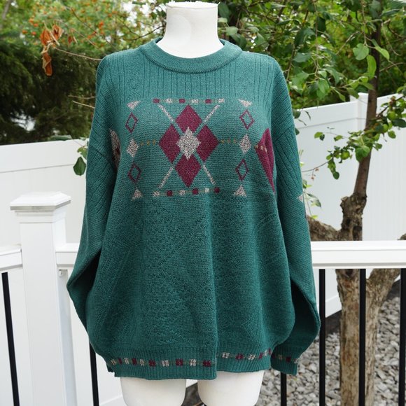 LASA Forest Green Wool Blend Sweater - Picture 1 of 8